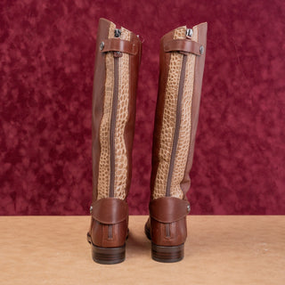 Sam Edelman Women Mikala Equestrian Riding Brown Leather Fashion Boots sz 7.5