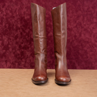 Sam Edelman Women Mikala Equestrian Riding Brown Leather Fashion Boots sz 7.5