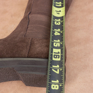 Donald J Pliner Wmn Naala Stretch Calf Brown Suede Slip Comfy Knee Boots sz 6.5