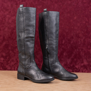 Sam Edelman Prina Women Black Leather Studded Riding Boots Sz 6M