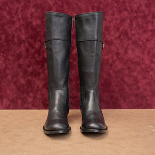 Frye Women Melissa D Ring Black Leather Zip Riding Equestrian Boots sz 6