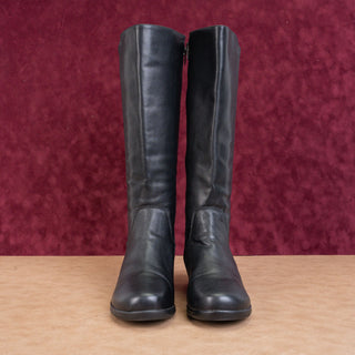 Propet Women West Wide Width Black Leather Comfortable Riding Knee Boots sz 8.5