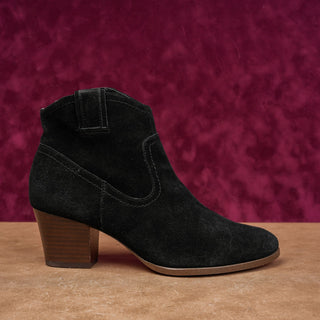 Zodiac Women Kela Western Cowboy Rodeo Festival Black Suede Ankle Boots sz 10