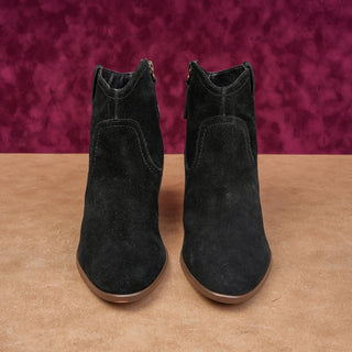 Zodiac Women Kela Western Cowboy Rodeo Festival Black Suede Ankle Boots sz 10