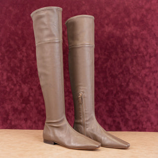 Vince Women Nissa Brown Leather OTK Zip Low Heel Fashion Boots sz 8US EUR 38