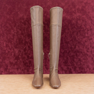 Vince Women Nissa Brown Leather OTK Zip Low Heel Fashion Boots sz 8US EUR 38