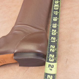 Vince Women Nissa Brown Leather OTK Zip Low Heel Fashion Boots sz 8US EUR 38