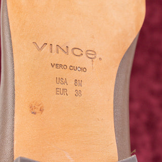 Vince Women Nissa Brown Leather OTK Zip Low Heel Fashion Boots sz 8US EUR 38