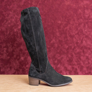 Paul Green Women Nicolette Black Suede Western Block Heel Knee Boots sz 7.5US EUR5