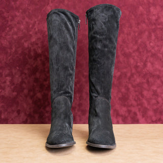 Paul Green Women Nicolette Black Suede Western Block Heel Knee Boots sz 7.5US EUR5