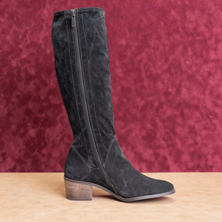 Paul Green Women Nicolette Black Suede Western Block Heel Knee Boots sz 7.5US EUR5