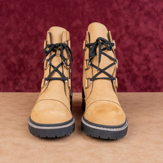 Sorel Women Joan Now Omega Tan Heel Lace-up Lug Ankle Boots sz 12