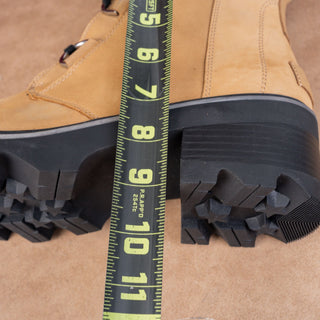 Sorel Women Joan Now Omega Tan Heel Lace-up Lug Ankle Boots sz 12