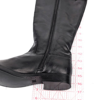 Frye Wmn Melissa Button Zipper Black Leather Equestrian Riding Tall Boots sz 10