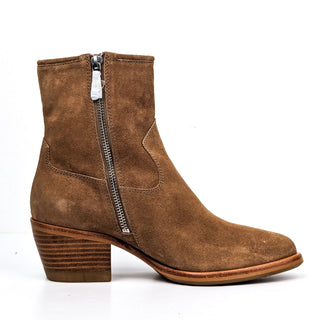 Rag&Bone Women Mustang Brown Suede Western Cowboy Zip Ankle Boots 6.5US EUR 37