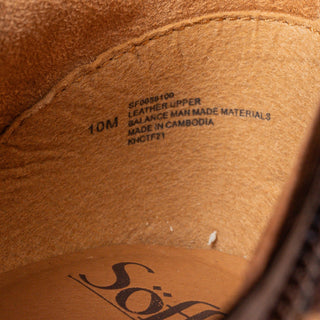 Sofft Women Lavina Brown Suede Lug Zip Strap Fashion Ankle Boots sz 10