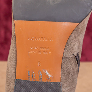 Aquatalia Women Faylynn Brown Leather Zip Elastic Panel Ankle Boots sz 8