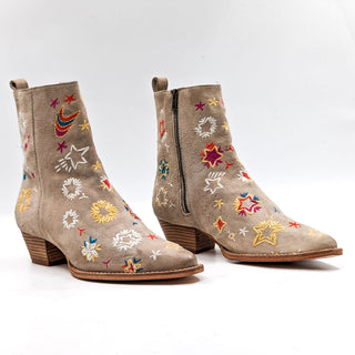 Free People Women Bowers Embroidered Western Cowboy Zip Ankle Boots 10US EUR40