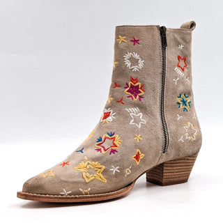 Free People Women Bowers Embroidered Western Cowboy Zip Ankle Boots 10US EUR40