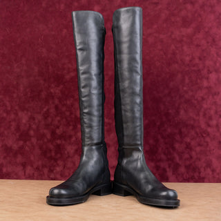 Stuart Weitzman Wmn 5050 Collection Dress Black Leather stretch OTK Boots 6.5