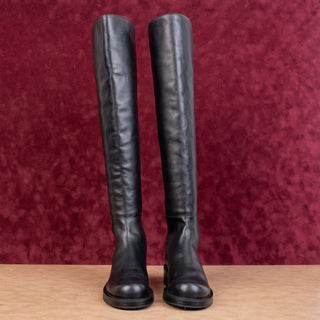 Stuart Weitzman Wmn 5050 Collection Dress Black Leather stretch OTK Boots 6.5