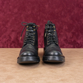 rag&bone Women Black Leather Lace-up Vibram Sole Ankle Combat sz 7US EUR37