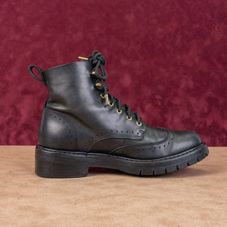 rag&bone Women Black Leather Lace-up Vibram Sole Ankle Combat sz 7US EUR37