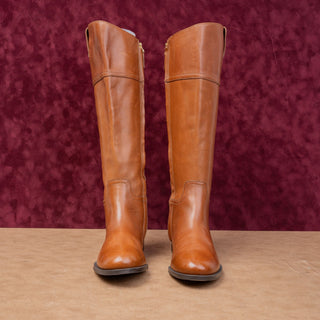Ralph Lauren Women Barkston Deep Saddle Tan Riding Equestrian Boots sz 6.5