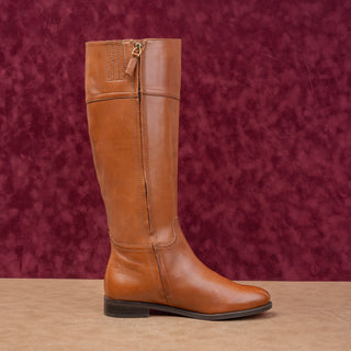 Ralph Lauren Women Barkston Deep Saddle Tan Riding Equestrian Boots sz 6.5