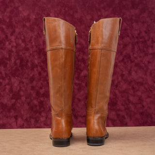 Ralph Lauren Women Barkston Deep Saddle Tan Riding Equestrian Boots sz 6.5