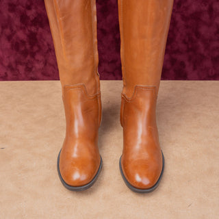 Ralph Lauren Women Barkston Deep Saddle Tan Riding Equestrian Boots sz 6.5
