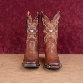 Idylwind Women Star Cross Brown Leather Cowboy Western Broad Square Toe Boots 6