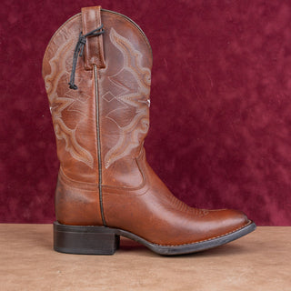 Idylwind Women Star Cross Brown Leather Cowboy Western Broad Square Toe Boots 6