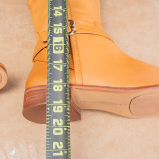 Vince Camuto Women Mustard Leather Classic Riding Equestrian Knee Boots sz 7.5