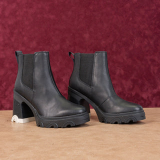 Sorel Women Brex Waterproof White Black Leather Platform Chelsea Boots sz 7