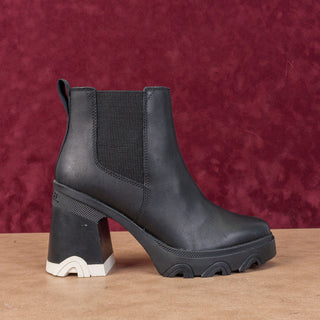 Sorel Women Brex Waterproof White Black Leather Platform Chelsea Boots sz 7