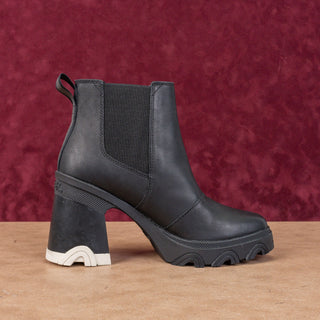 Sorel Women Brex Waterproof White Black Leather Platform Chelsea Boots sz 7