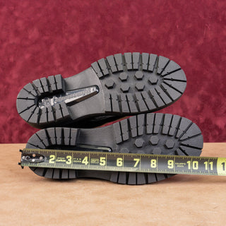 Johnson & Murphy Women Gianna Gore Lace-up Black Leather Combat Boots Sz 7.5