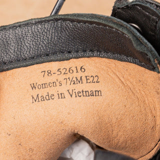 Johnson & Murphy Women Gianna Gore Lace-up Black Leather Combat Boots Sz 7.5