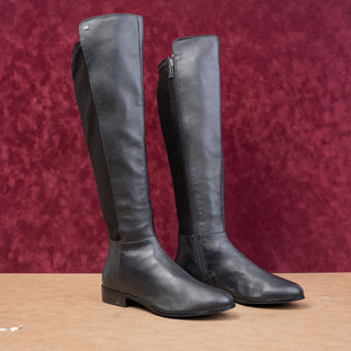 Michael Kors Womens Bromley Elastic Black Leather Over-The-Knee Boots sz 8.5