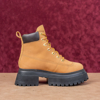Timberland Women Wheat Nubuck Stompers 6 Sky High Platform Boots sz 7