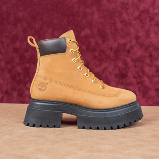 Timberland Women Wheat Nubuck Stompers 6 Sky High Platform Boots sz 7