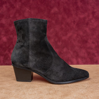 Veronica Beard Women Black Suede Zip Modern Western Fashion Ankle Boots sz 7