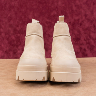 UGG Women Bris Beige Suede Platform Chelsea Ankle Boots sz 11