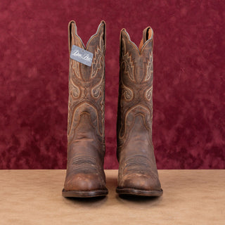 Dan Post Women Marla Brown Leather Western Cowboy Pull-on Boots sz 6