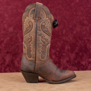 Dan Post Women Marla Brown Leather Western Cowboy Pull-on Boots sz 6