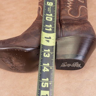Dan Post Women Marla Brown Leather Western Cowboy Pull-on Boots sz 6