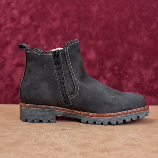 Josef Seibel Women Marta Ash Black Leather Lug Chelsea boots sz 11 US EUR 42