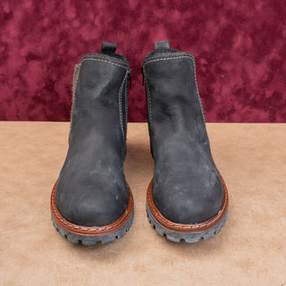 Josef Seibel Women Marta Ash Black Leather Lug Chelsea boots sz 11 US EUR 42