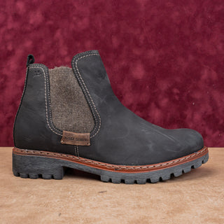 Josef Seibel Women Marta Ash Black Leather Lug Chelsea boots sz 11 US EUR 42